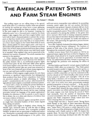 The American Patent System and Farm Steam Engines The American Patent System and Farm Steam Engines